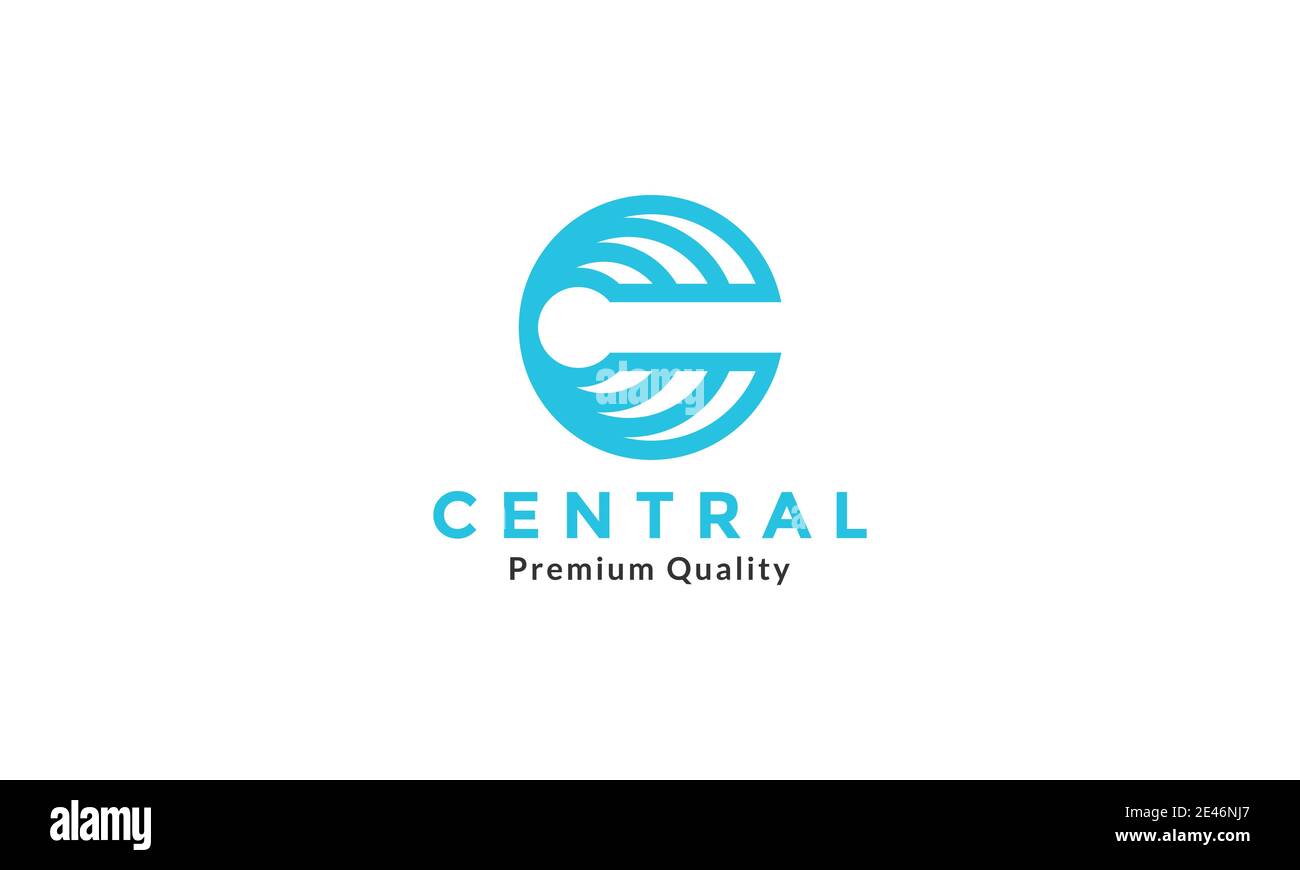 circle letter c modern tech blue logo symbol icon vector graphic design ...