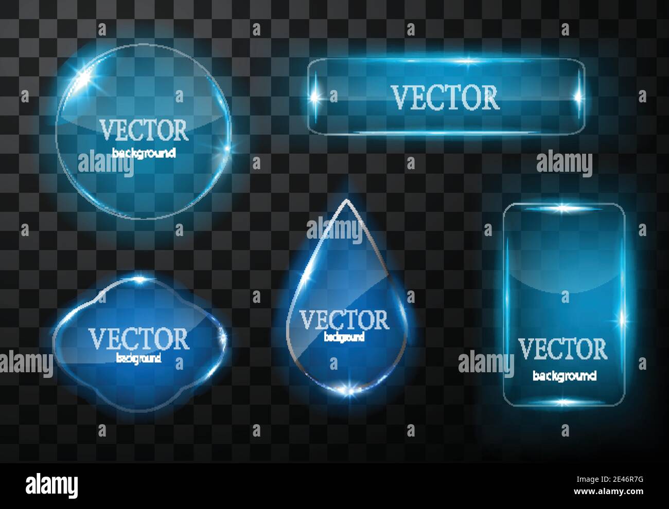 Glass vector button plane. Easy editable background Stock Vector