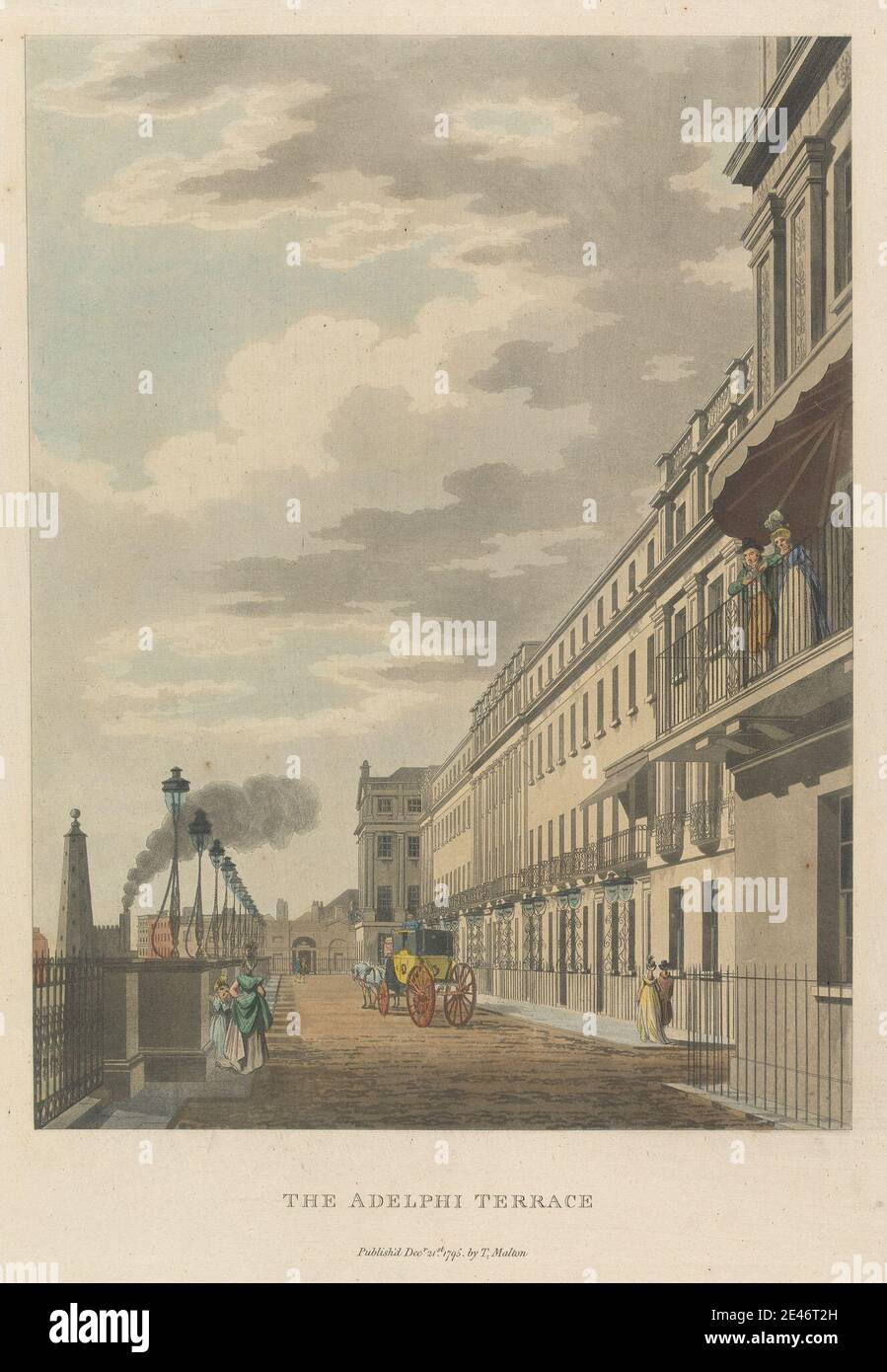 /'Adelphi Terrace/' London Decorative view by William TOMBLESON 1835 old print
