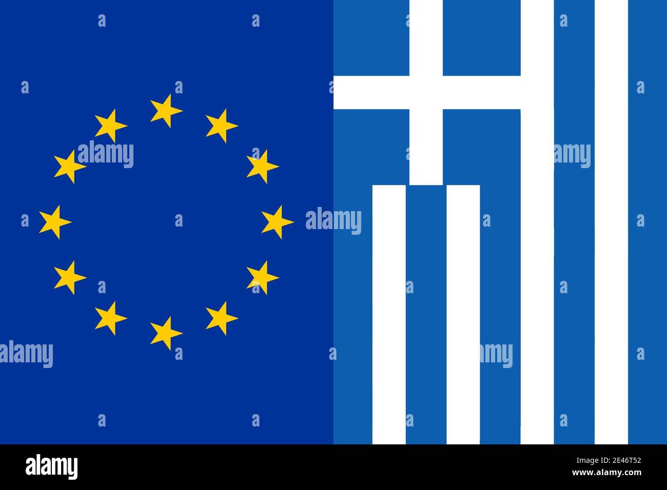 National flags icon of the EU and Greece Stock Photo - Alamy