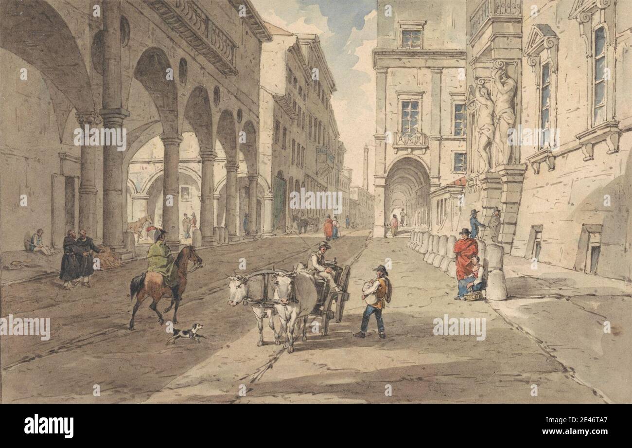 John Augustus Atkinson, 17751831, British, Bologna, View in the Strada
