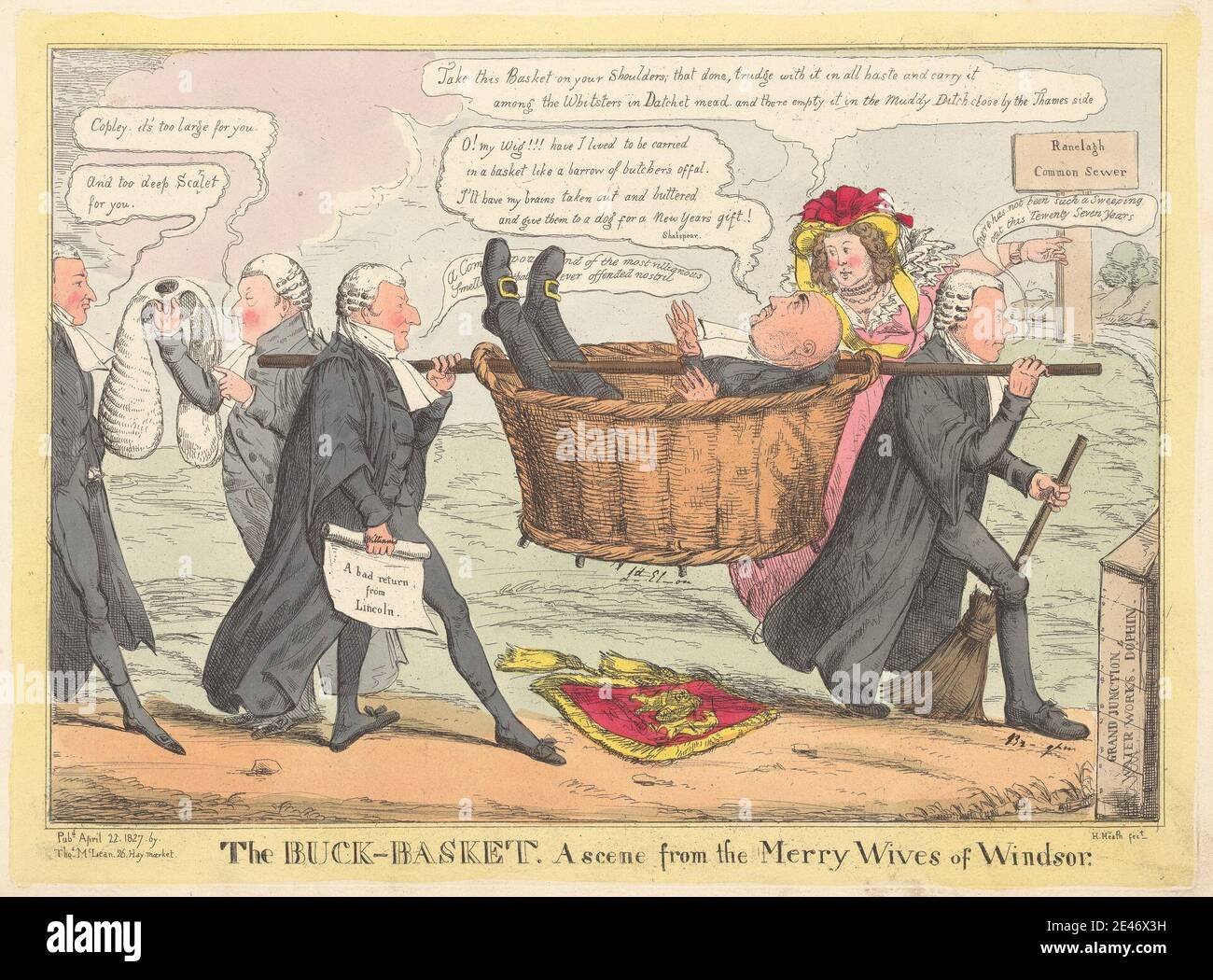 Print made by Henry Heath, active 18241835, British, The BuckBasket
