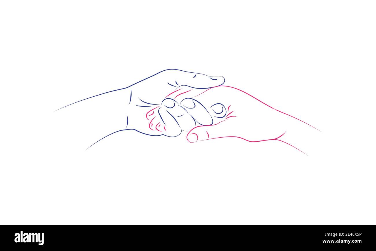 two hand helping line logo symbol icon vector graphic design Stock ...