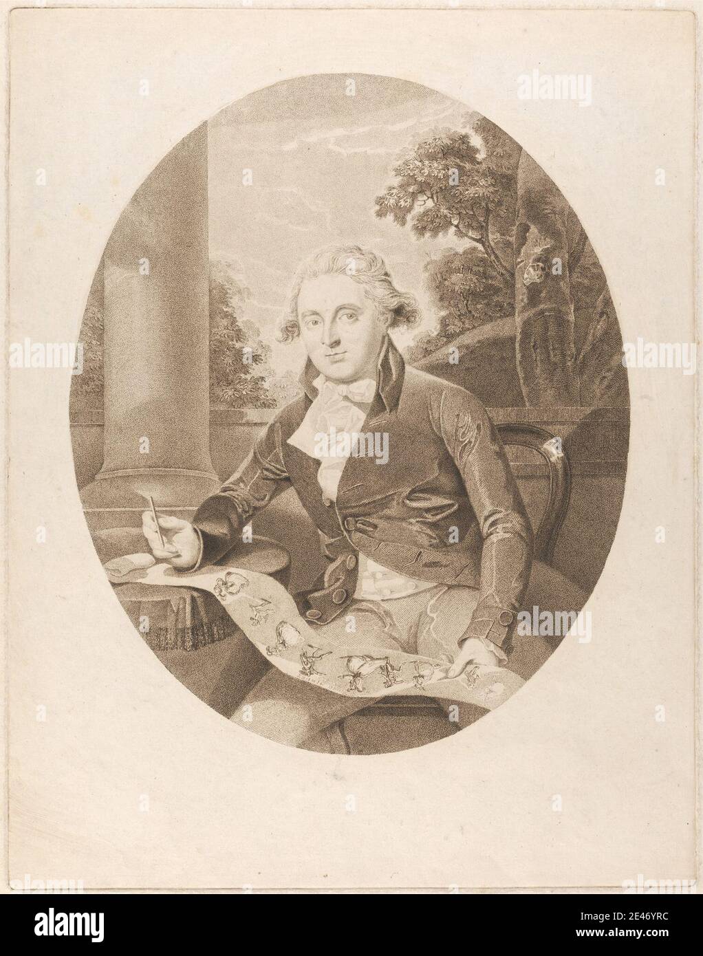 Thomas Ryder, 1746–1810, Irish, Henry Bunbury, Esq, 1789. Stipple engraving. Public Domain Stock Photo