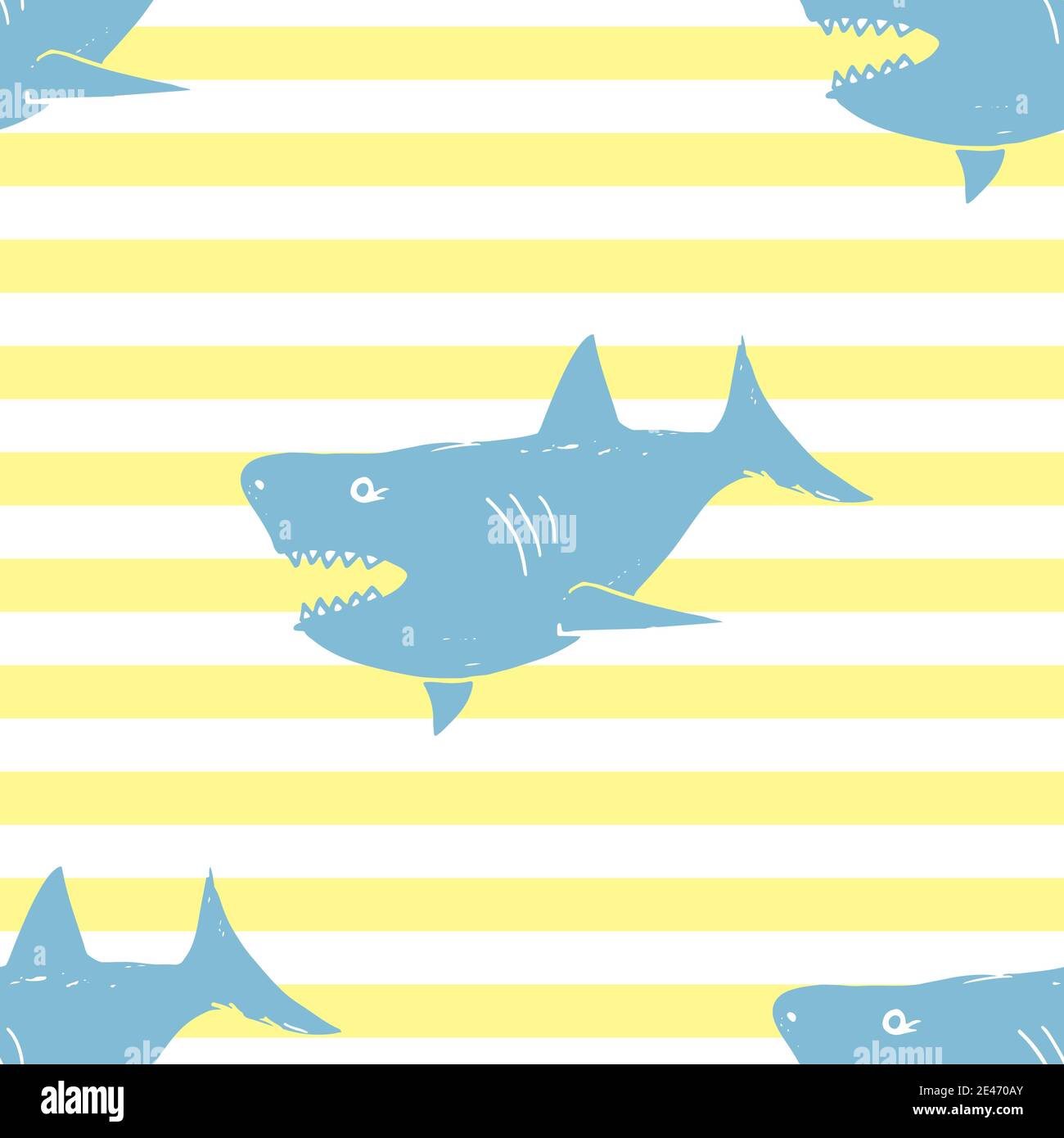 Shark seamless pattern, Hand drawn sketched doodle shark, vector ...