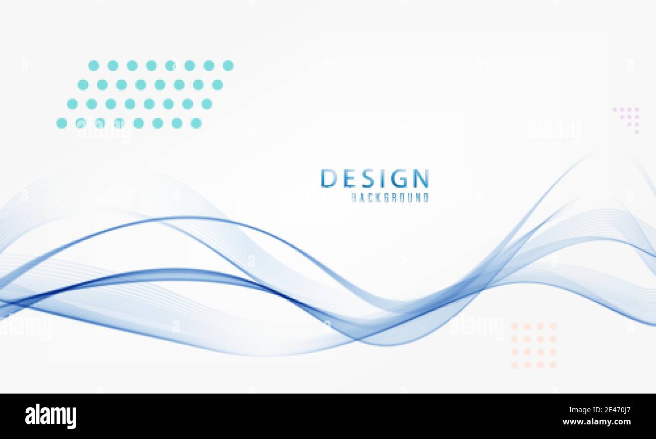 Abstract blue lines on a white background. Line . Blue wave with lines