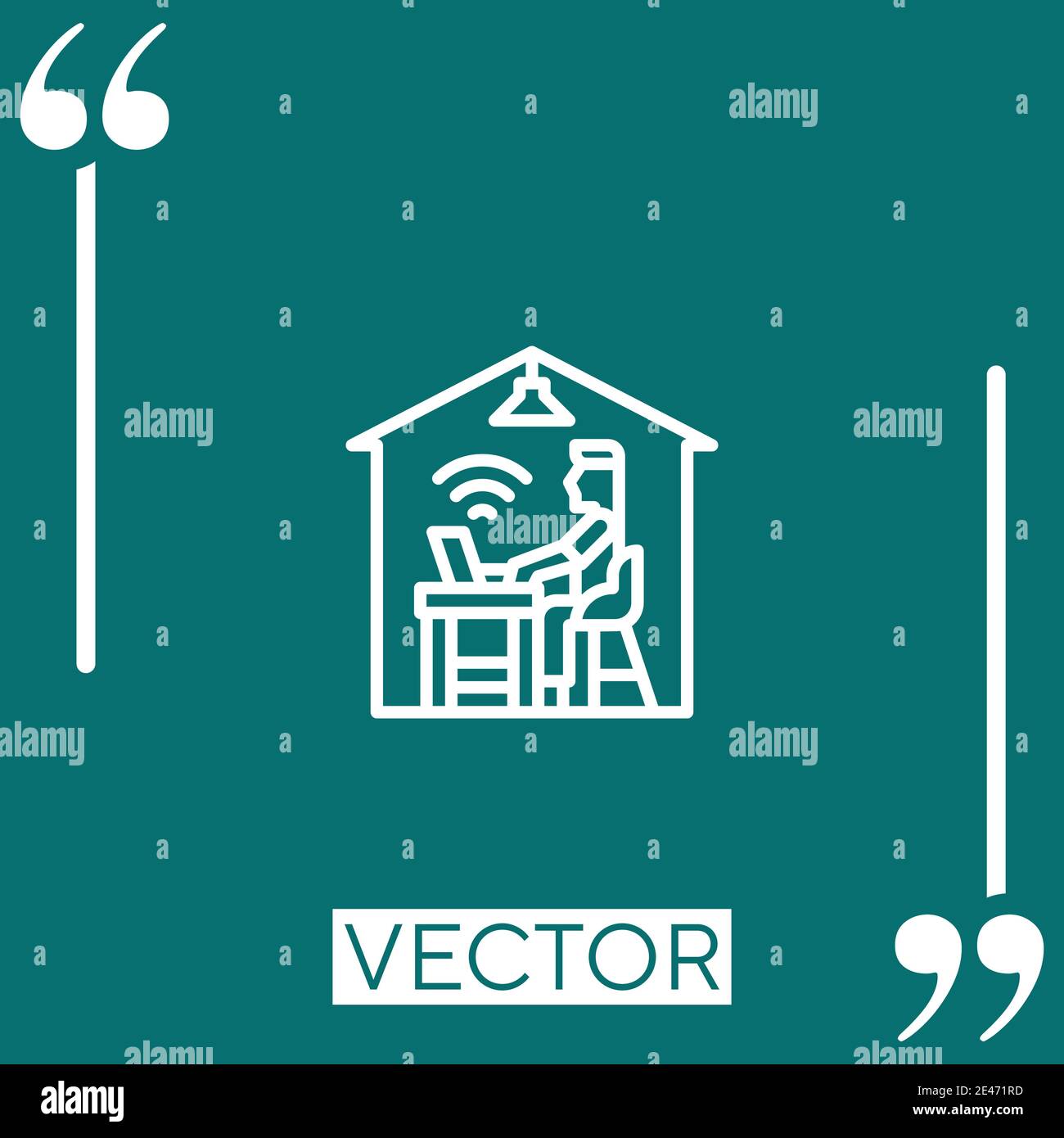 home office vector icon Linear icon. Editable stroked line Stock Vector