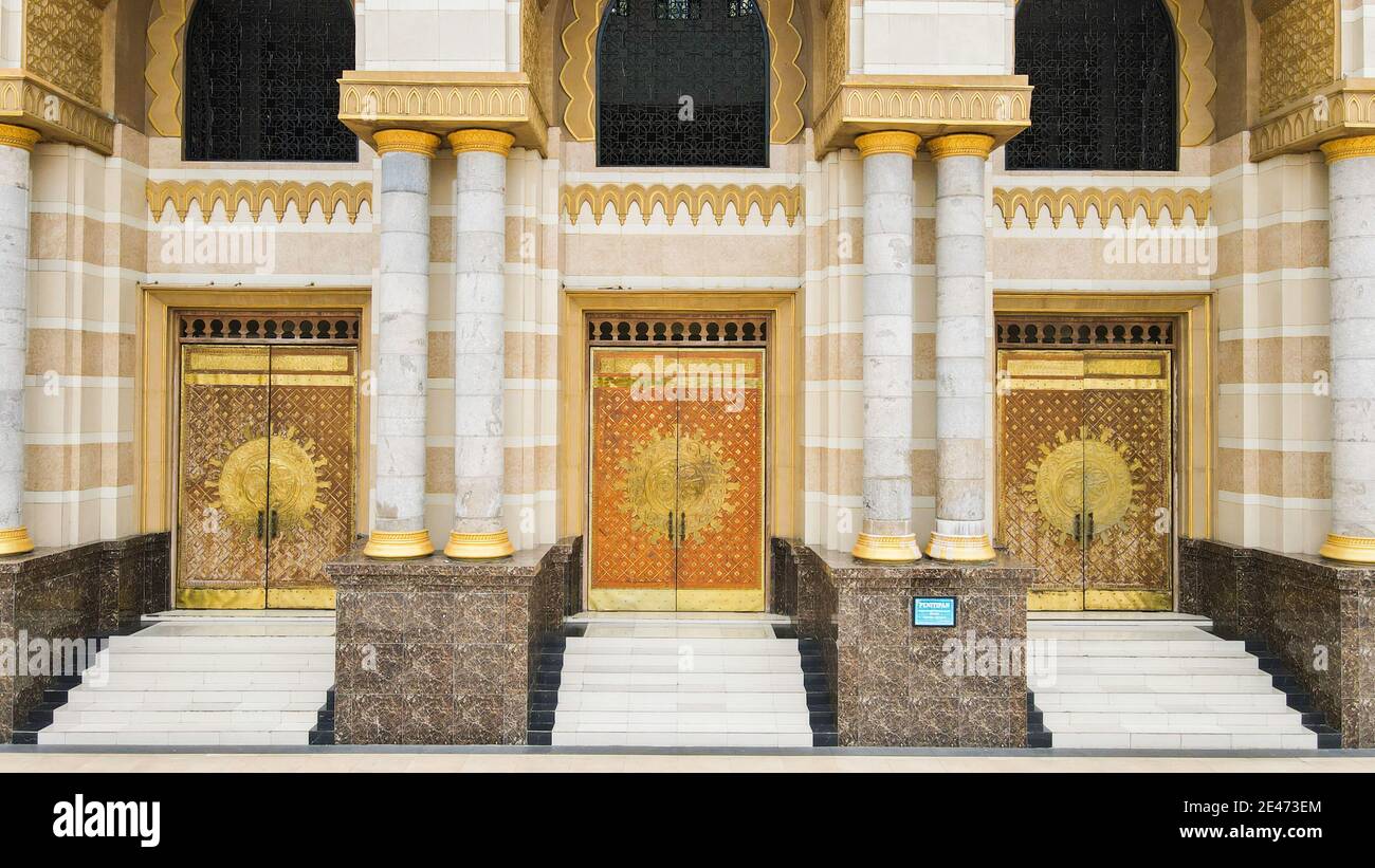 Door of entrance at Mosque in Arabian style on Klaten, Indonesia. Stock Photo