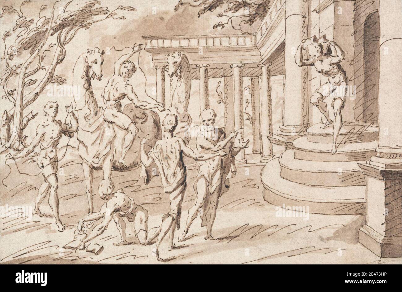 Thomas Carwitham, active 1723, British, Raphael receiving the money of ...