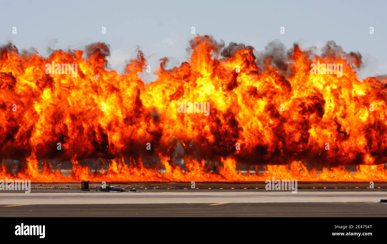 Massive explosion and wall of fire Stock Photo Alamy
