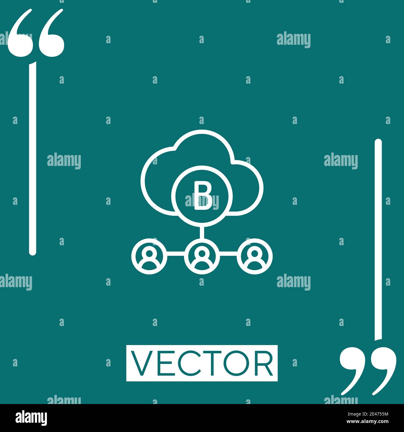 blockchain vector icon Linear icon. Editable stroke line Stock Vector