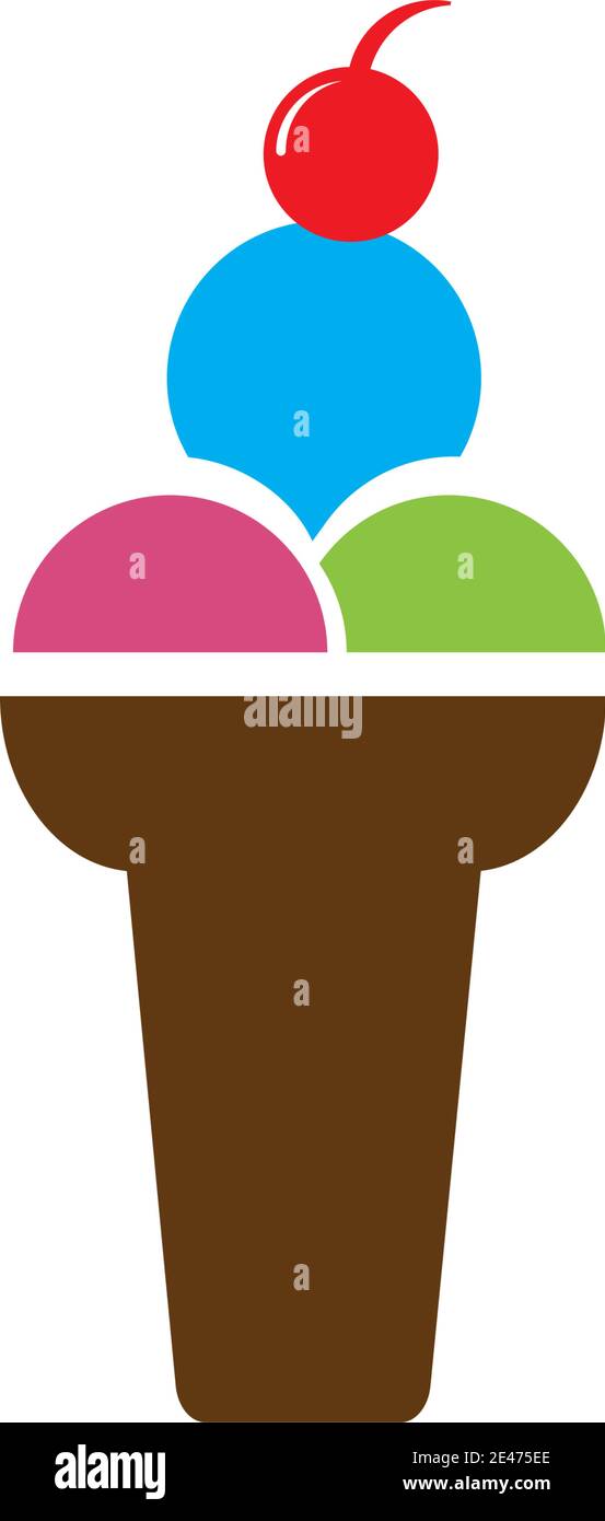 ice cream Logo Template vector icon illustration design Stock Vector