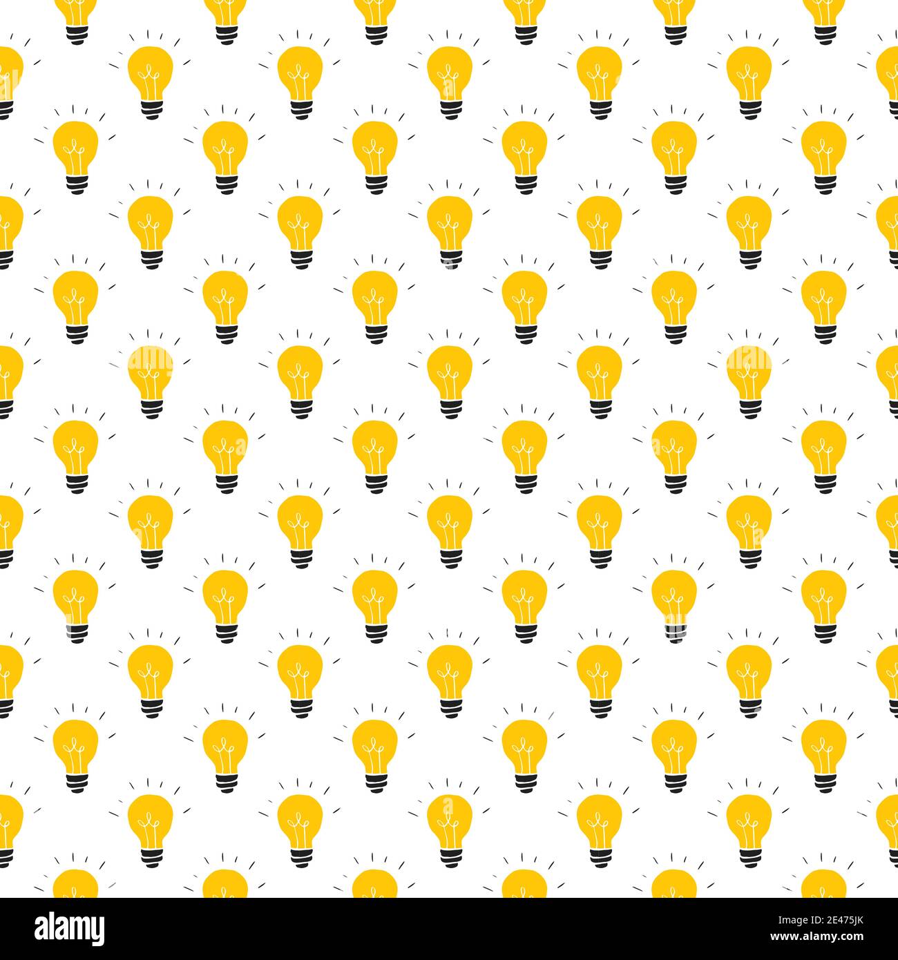 Light bulb Seamless Pattern hand drawn. Vector Illustration Stock ...