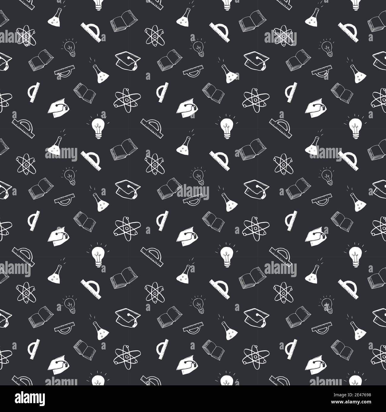 School seamless pattern Hand Drawn Doodles, Vector Illustration Stock ...