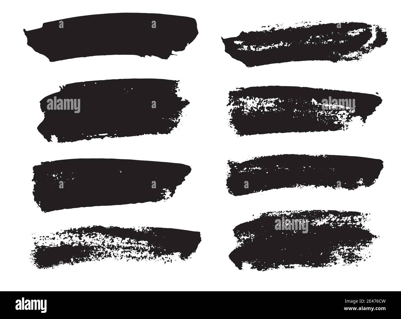 Brush strokes Set hand drawn grunge texture vector illustration ...