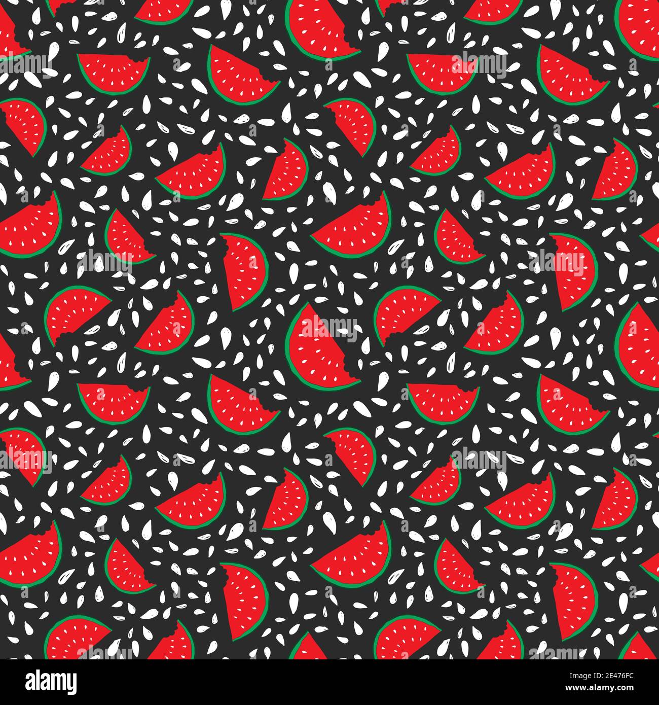 Watermelon Seamless Pattern hand drawn. Vector Illustration Stock ...