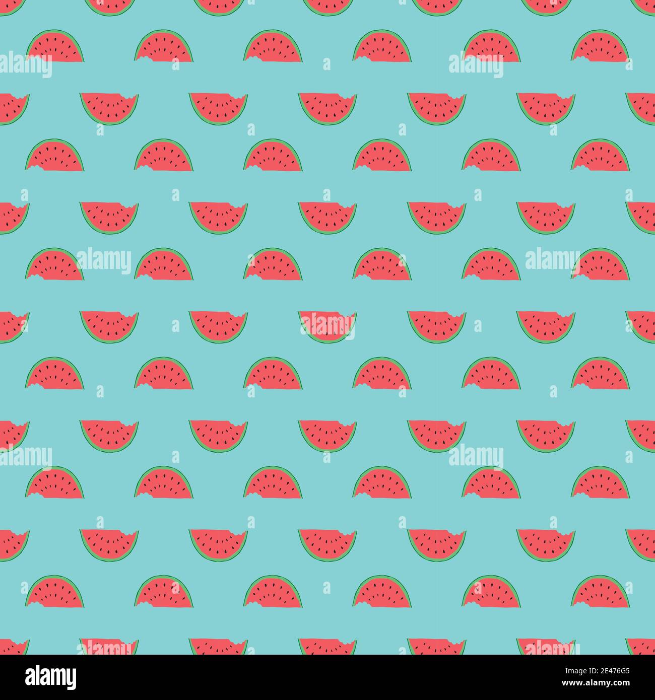 Watermelon Seamless Pattern hand drawn. Vector Illustration Stock ...