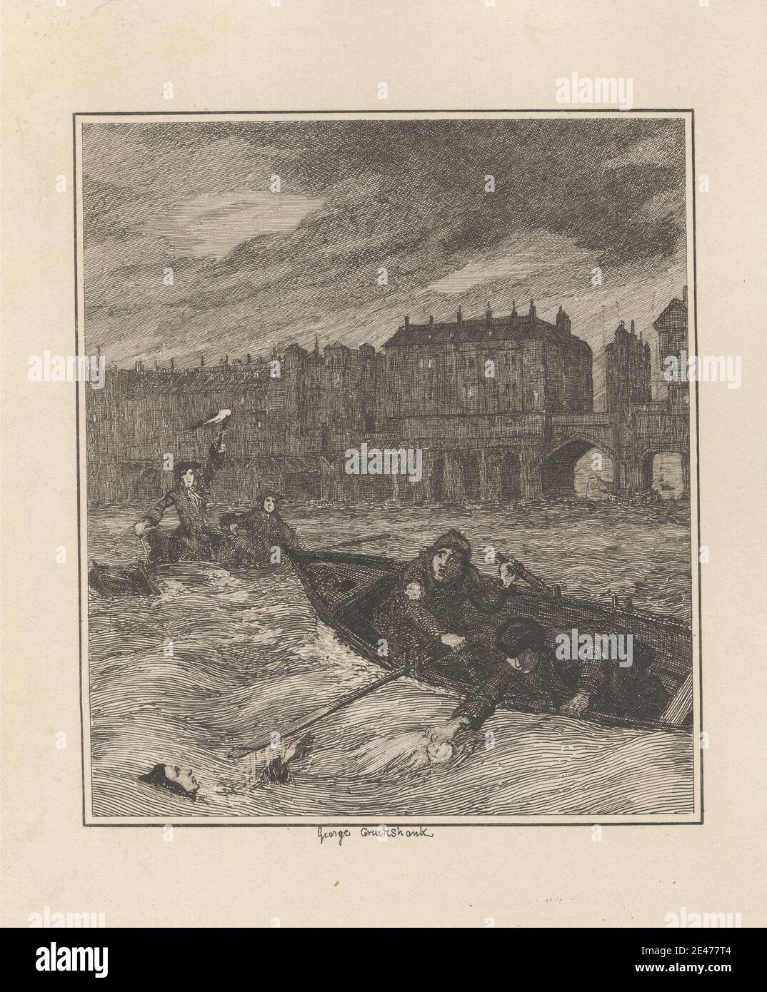 The Murder On The Thames Print Made By George Cruikshank 1792 1878 British 19 Etching On Moderately Thick Smooth Cream Wove Paper With Beige Chine Colle Sheet 9 1 16 X 7 7 16 Inches The Murder On The Thames Print Made By George Cruikshank 1792 1878 British 19 Etching On Moderately Thick Smooth Cream Wove Paper With Beige Chine Colle Sheet 9 1 16 X 7 7 16 Inches