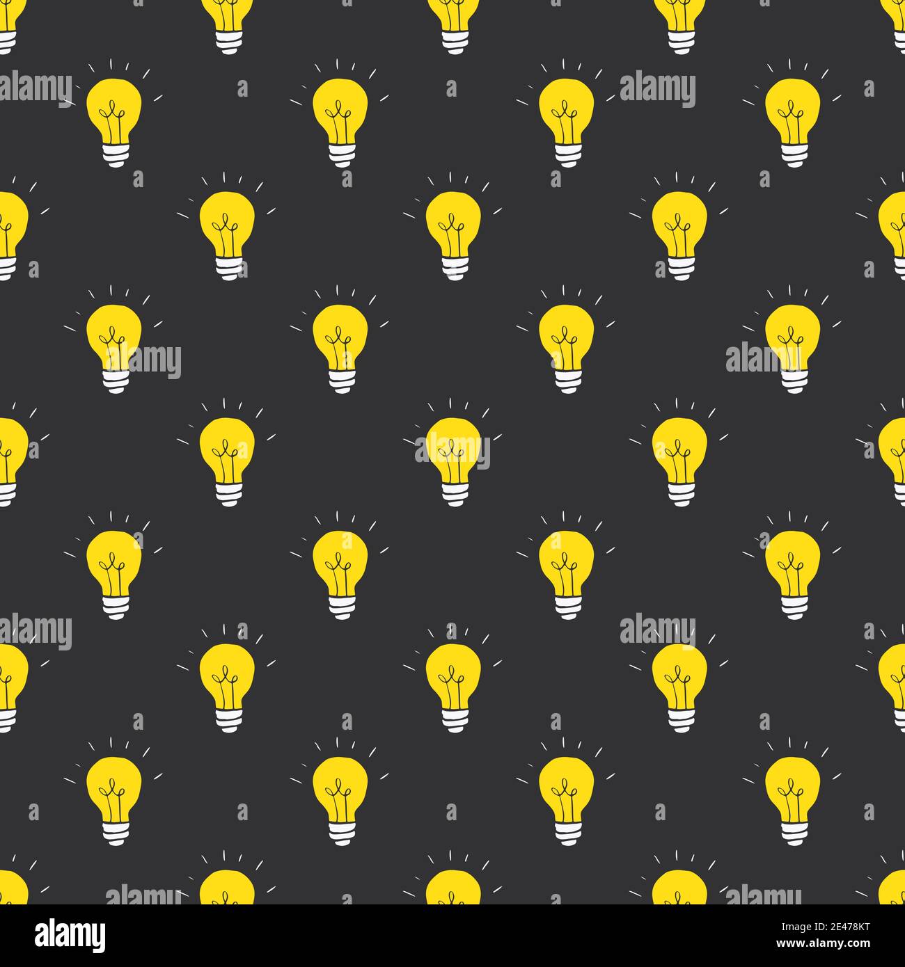 Light bulb Seamless Pattern hand drawn. Vector Illustration Stock ...