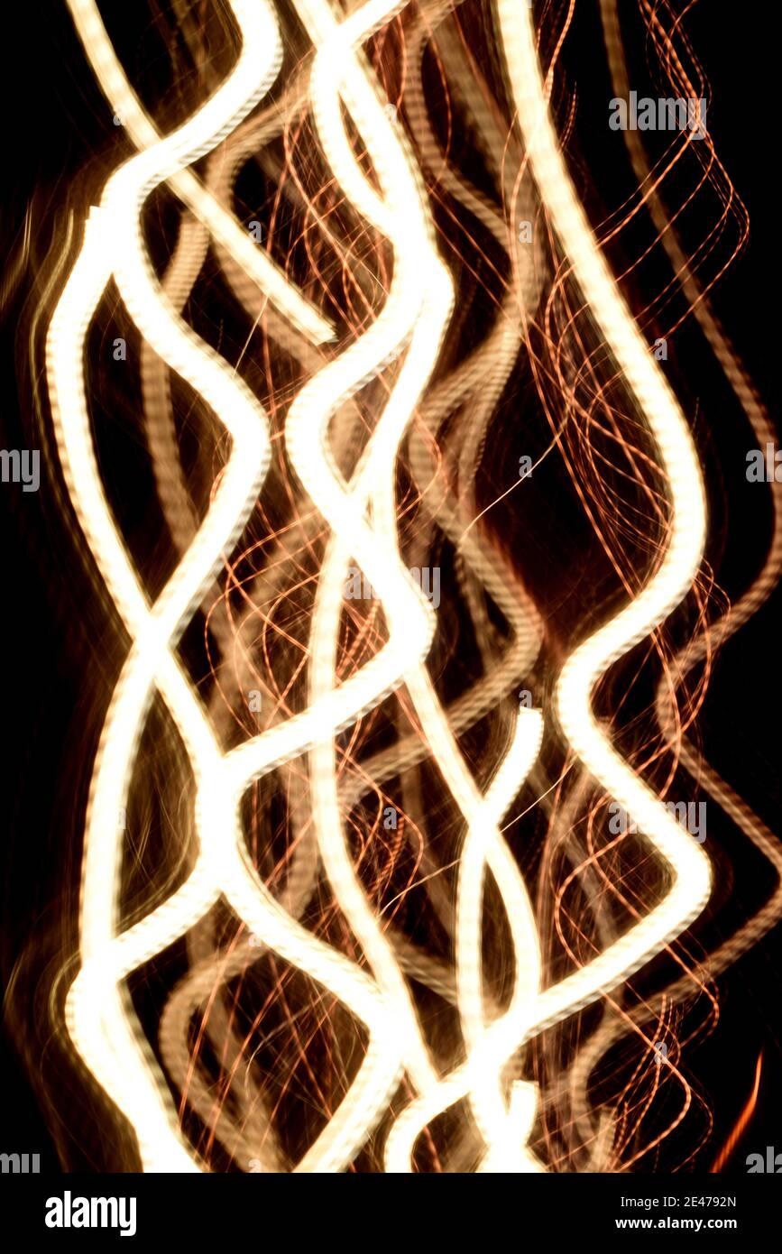 Swirling lines are blurred bar lights and caused by a time exposure