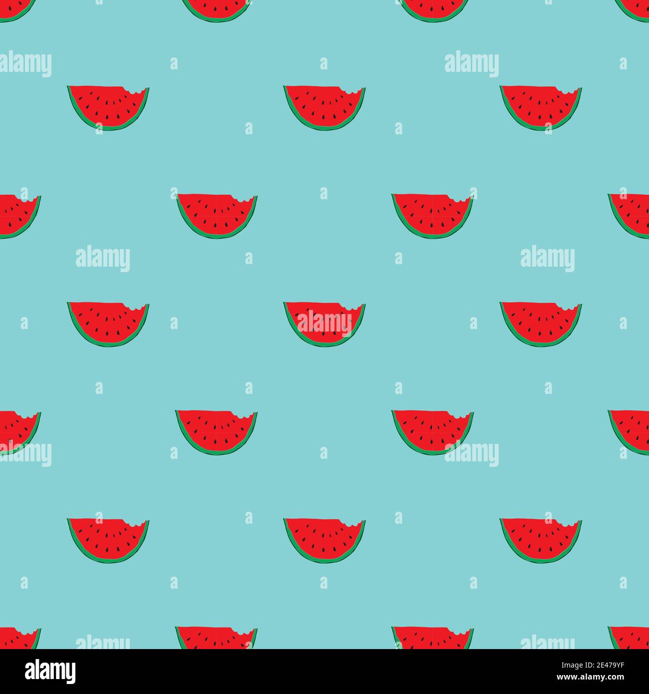 Watermelon Seamless Pattern hand drawn. Vector Illustration Stock ...