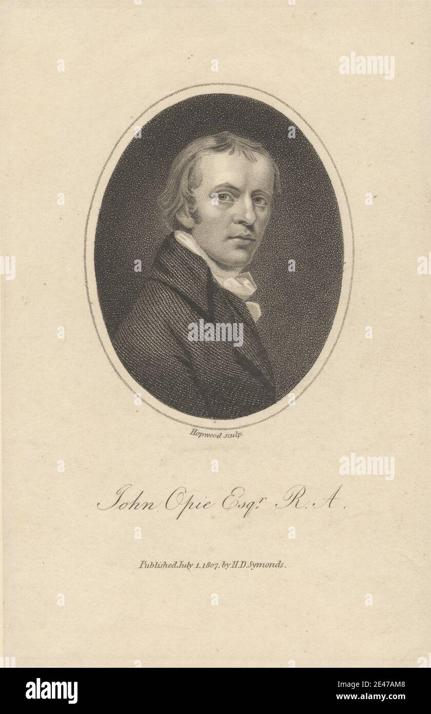 Print made by James Hopwood, ca. 1752–1819, British, John Opie Esqr., R. A, 1807.   portrait. Opie, John (1761–1807), portrait and history painter Stock Photo
