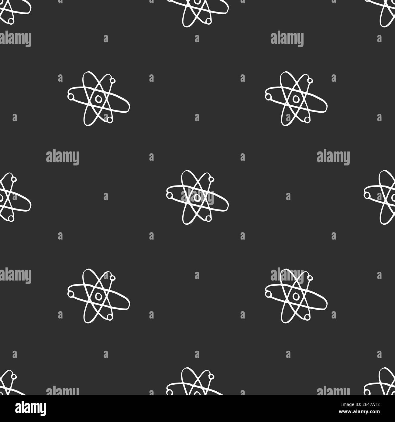 Atom symbol Seamless Pattern hand drawn. Vector Illustration Stock ...
