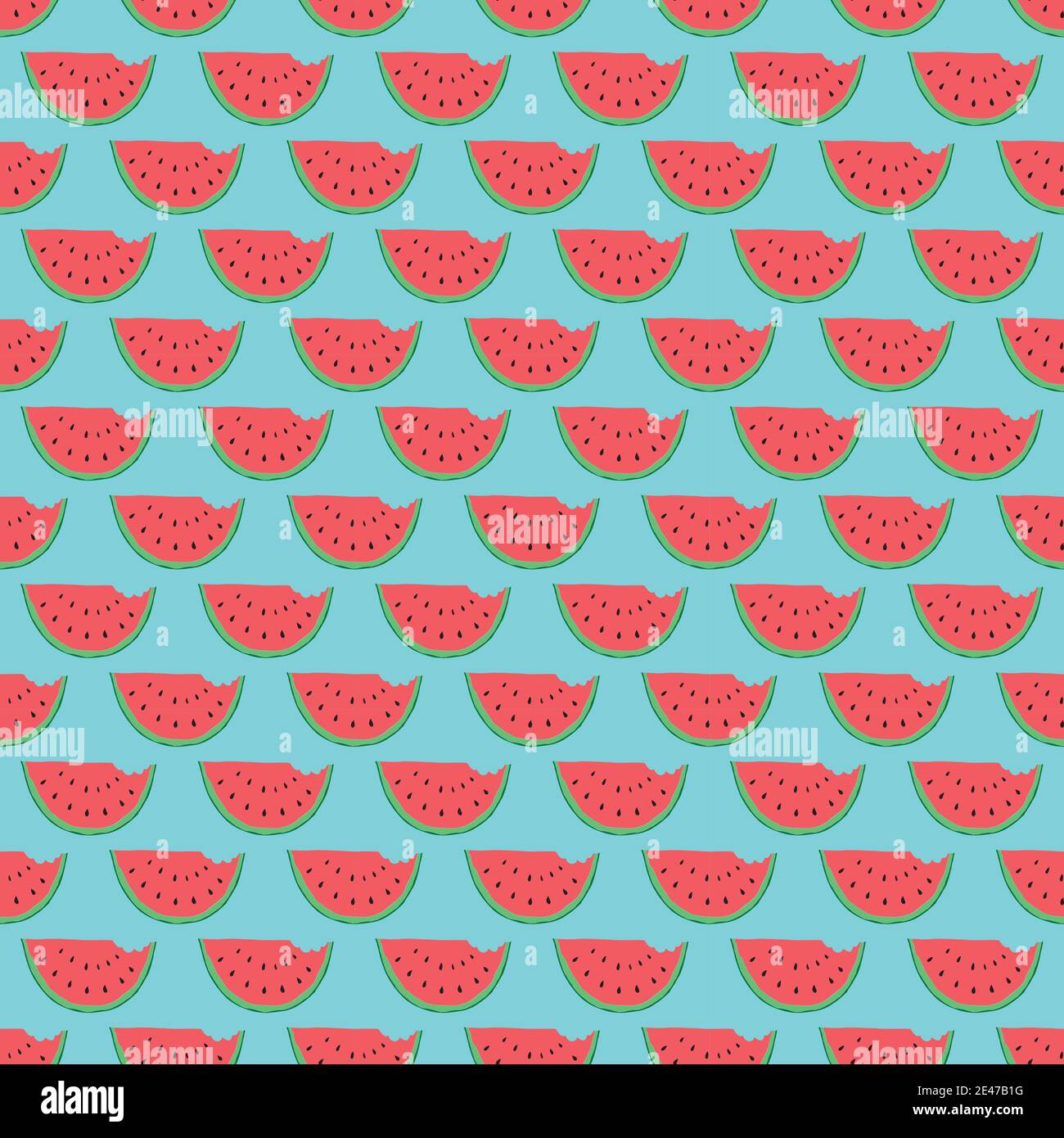 Watermelon Seamless Pattern hand drawn. Vector Illustration Stock ...