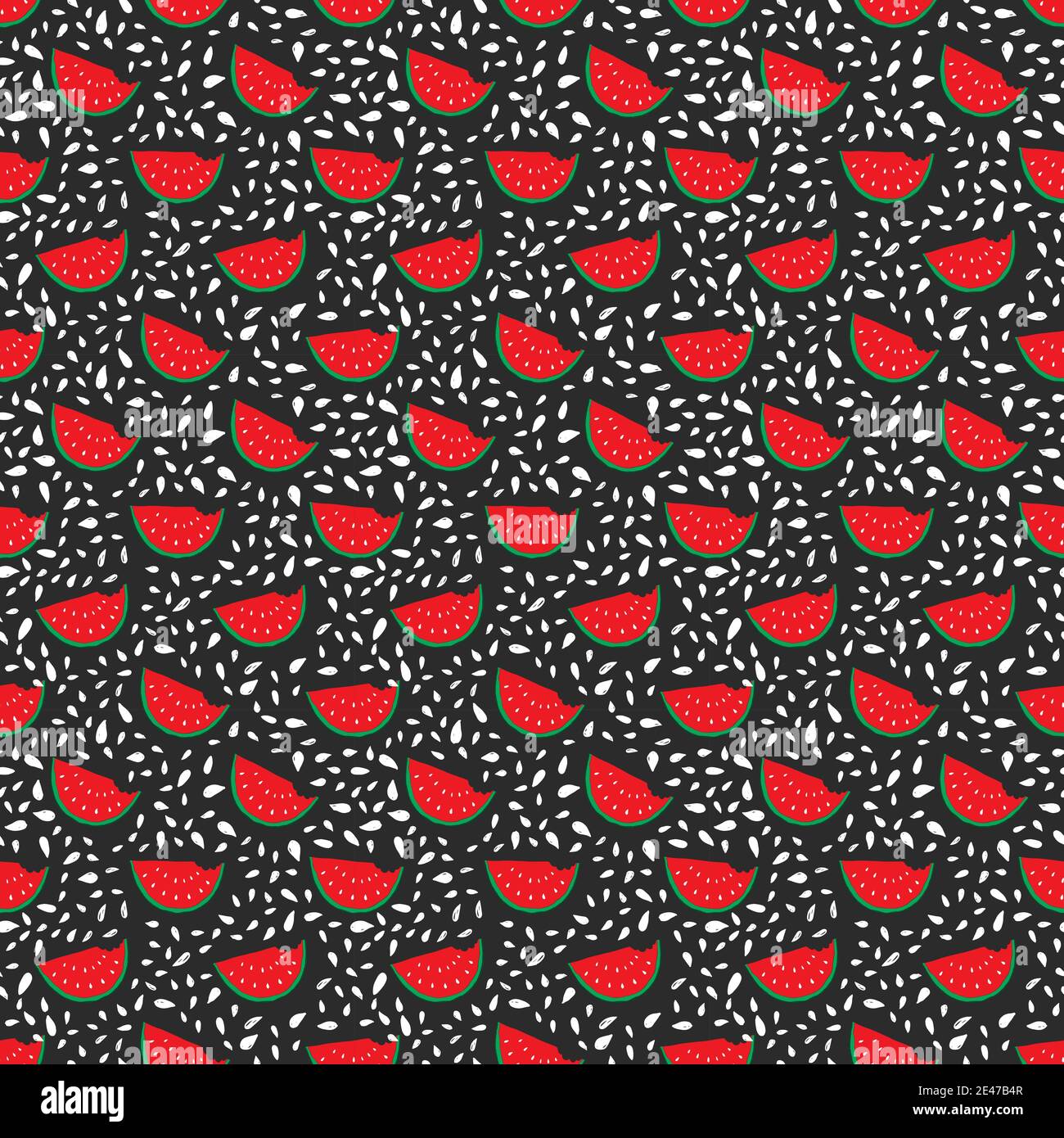Watermelon Seamless Pattern hand drawn. Vector Illustration Stock ...
