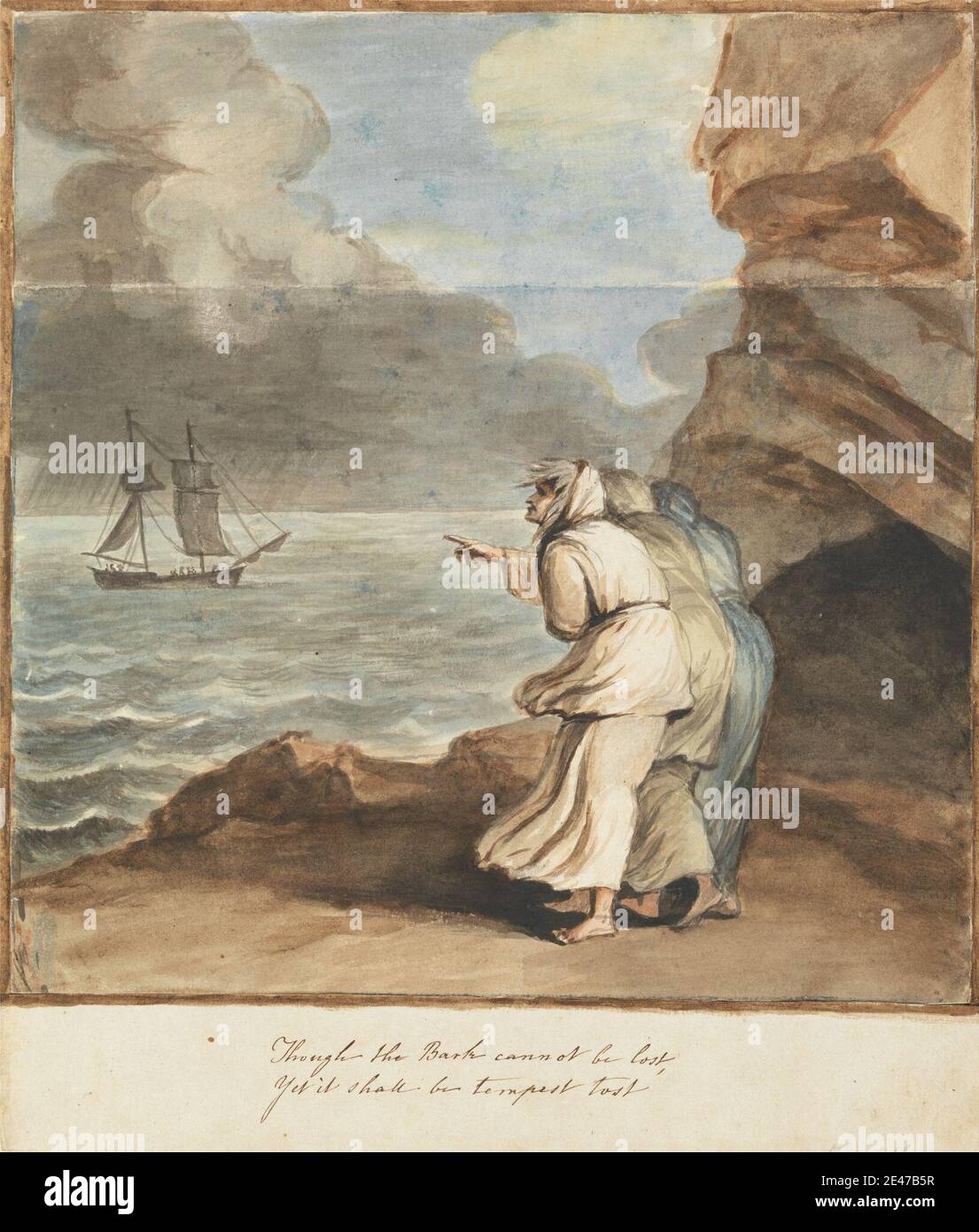 Mary Hoare 1753 10 British The Three Witches From Macbeth Though The Bark Cannot Be Lost Ca 1781 Watercolor And Graphite With Scraping On Moderately Thick Slightly Textured Cream Laid Paper Bark
