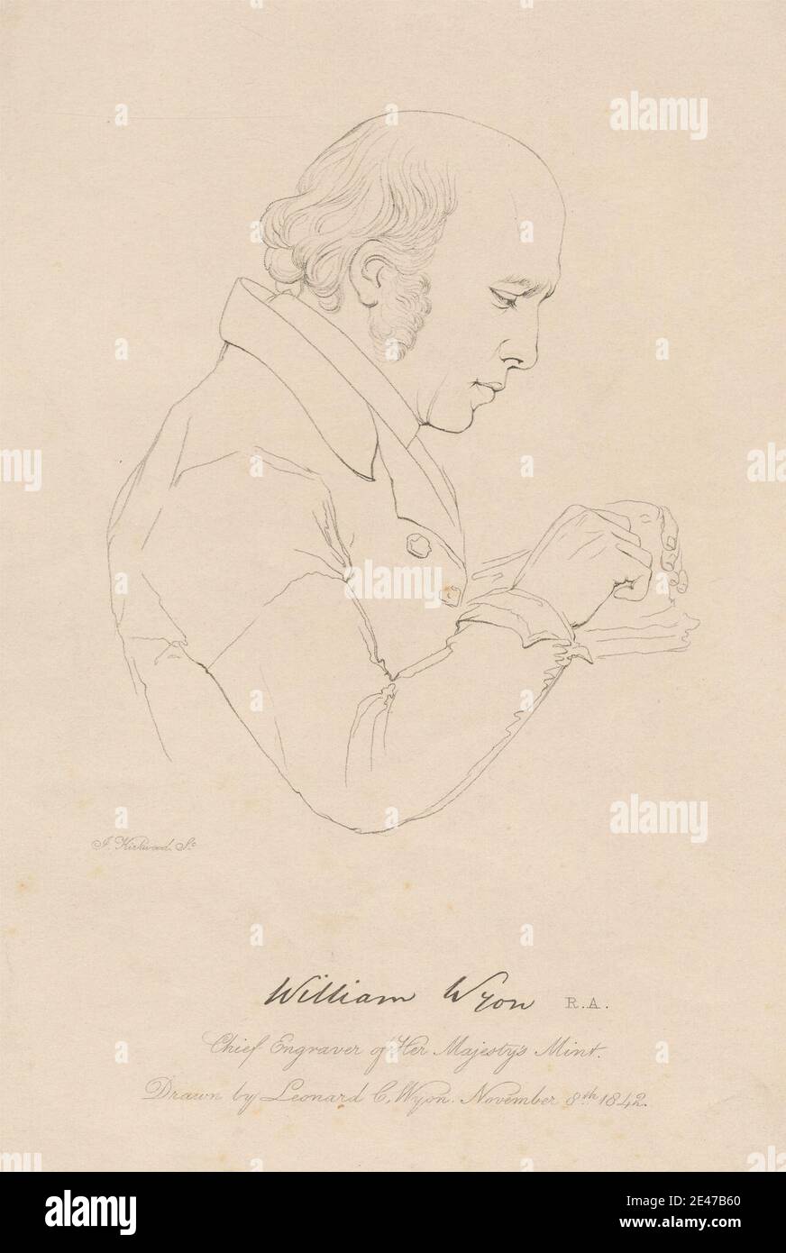 John Kirkwood, 19th century, Irish, William Wyon, R.A. Chief Engraver of Her Majesty's Mint. Etching. Public Domain Stock Photo