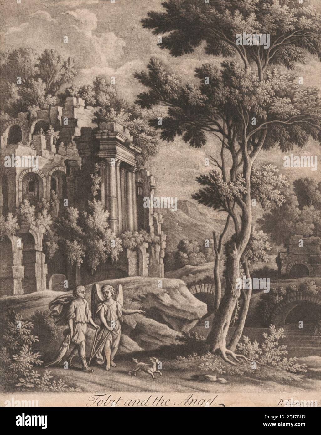 Print made by Bernard Lens, 1659–1725, British, Tobit and the Angel ...