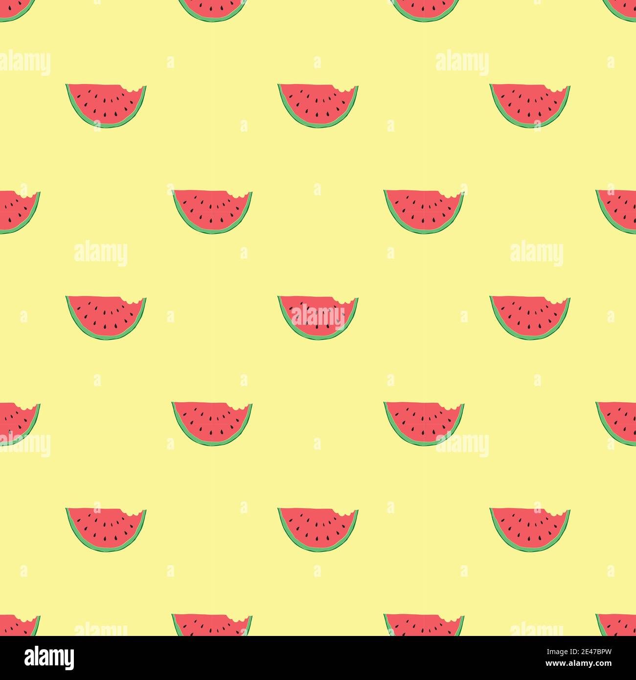 Watermelon Seamless Pattern hand drawn. Vector Illustration Stock ...