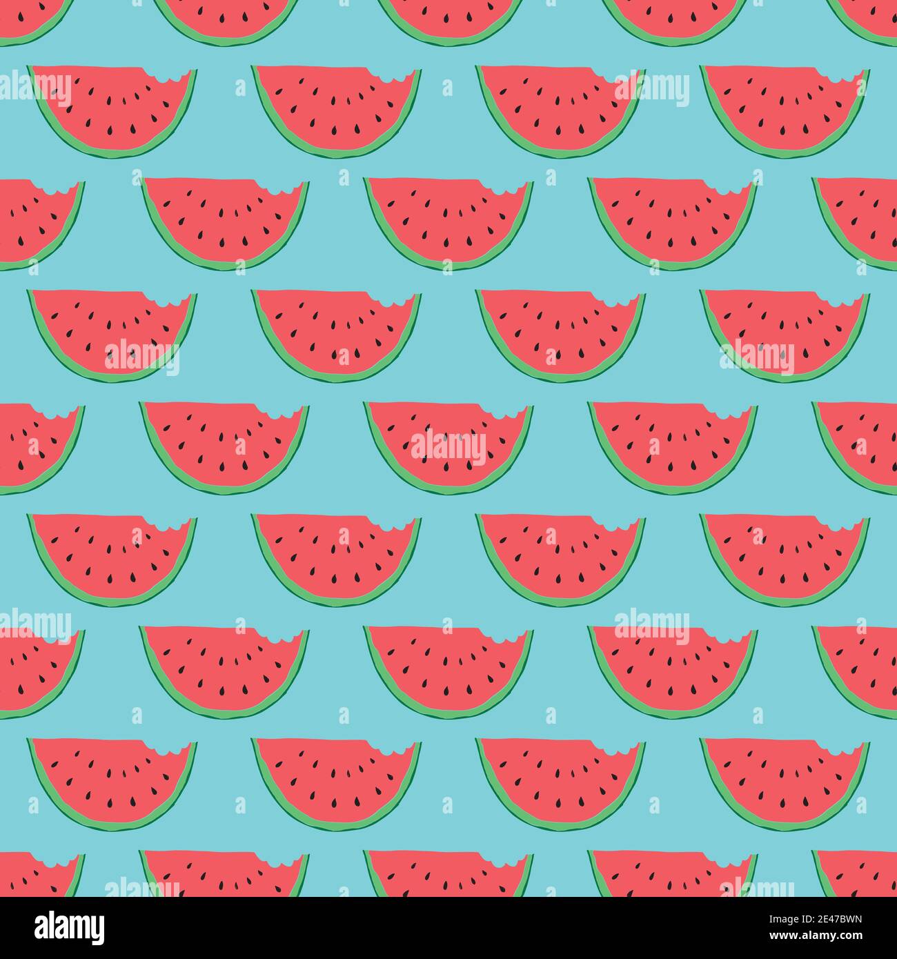 Watermelon Seamless Pattern hand drawn. Vector Illustration Stock ...