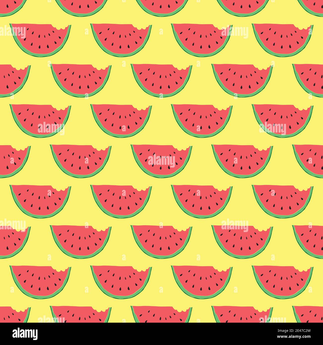 Watermelon Seamless Pattern hand drawn. Vector Illustration Stock ...