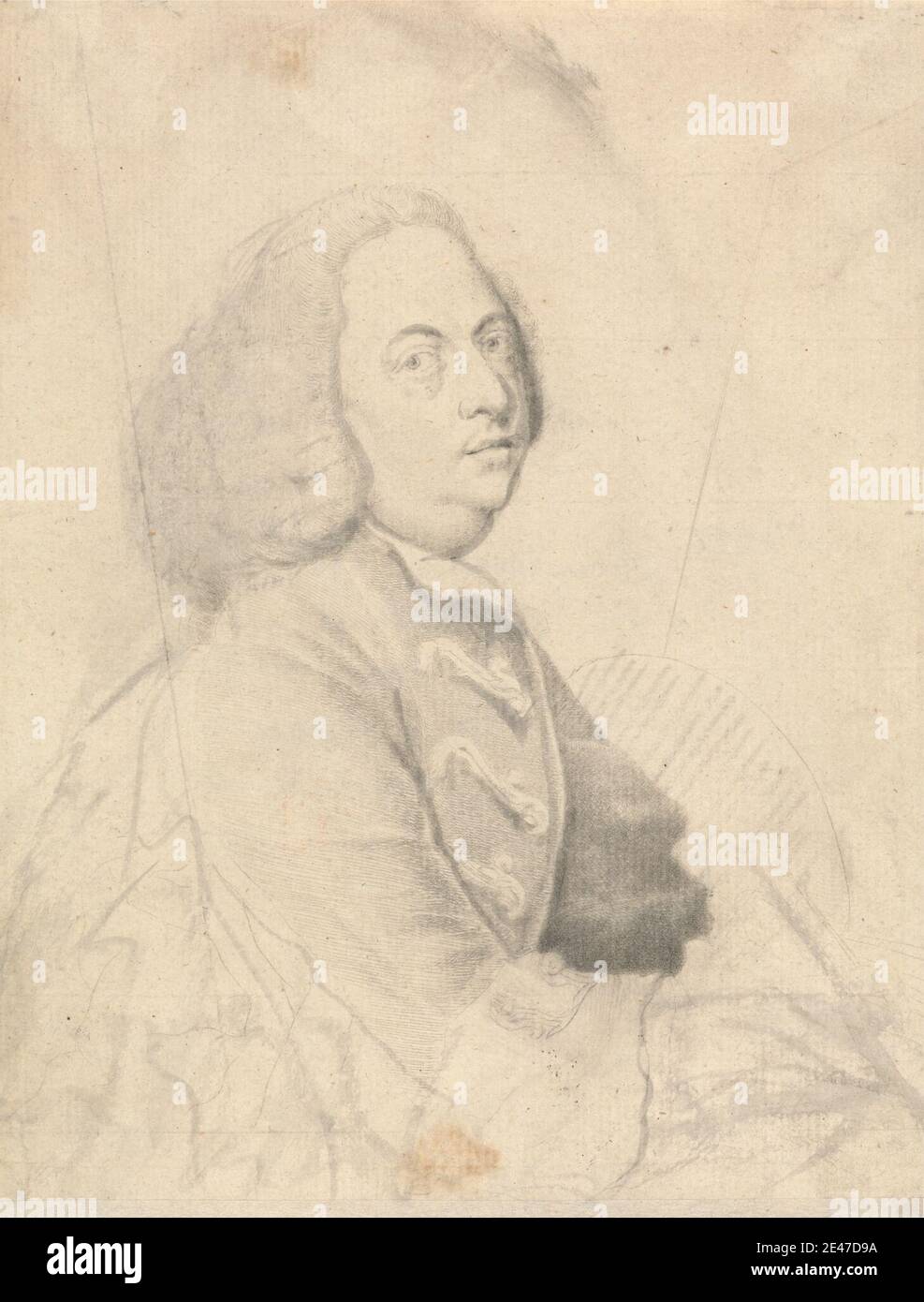 Thomas Worlidge, 1700–1766, British, Self Portrait, 1752. Etching and drypoint. Public Domain Stock Photo
