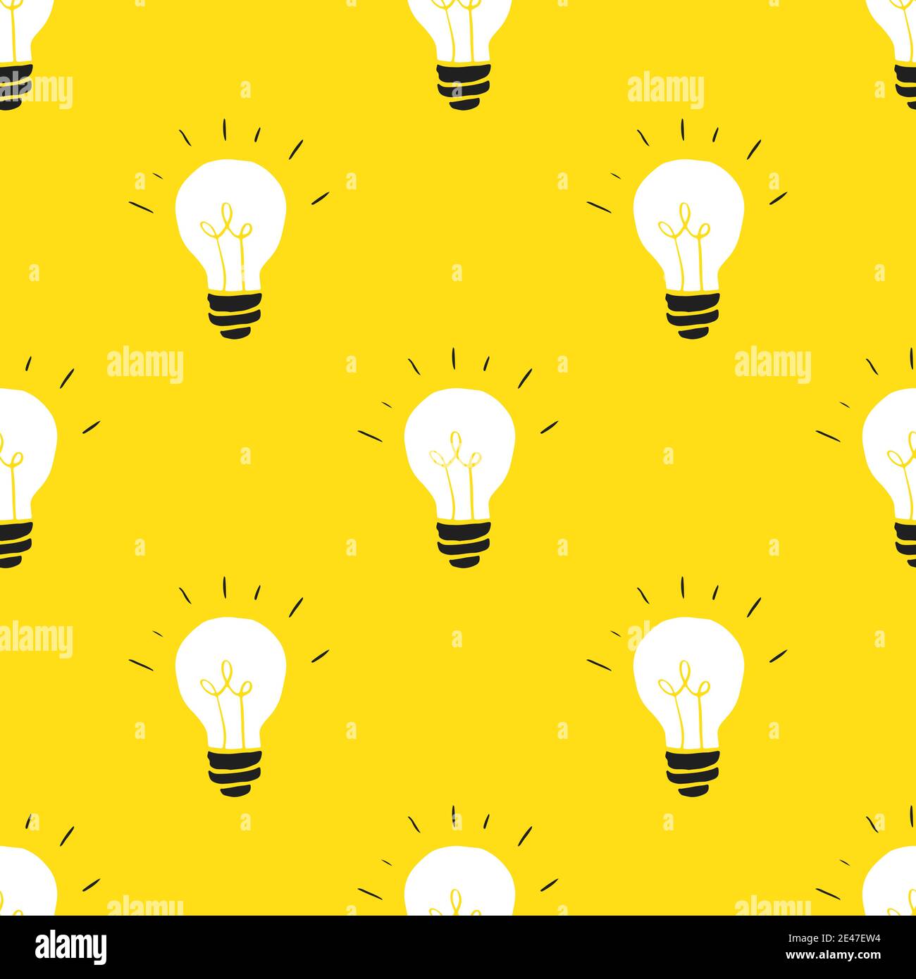 Light bulb Seamless Pattern hand drawn. Vector Illustration Stock ...
