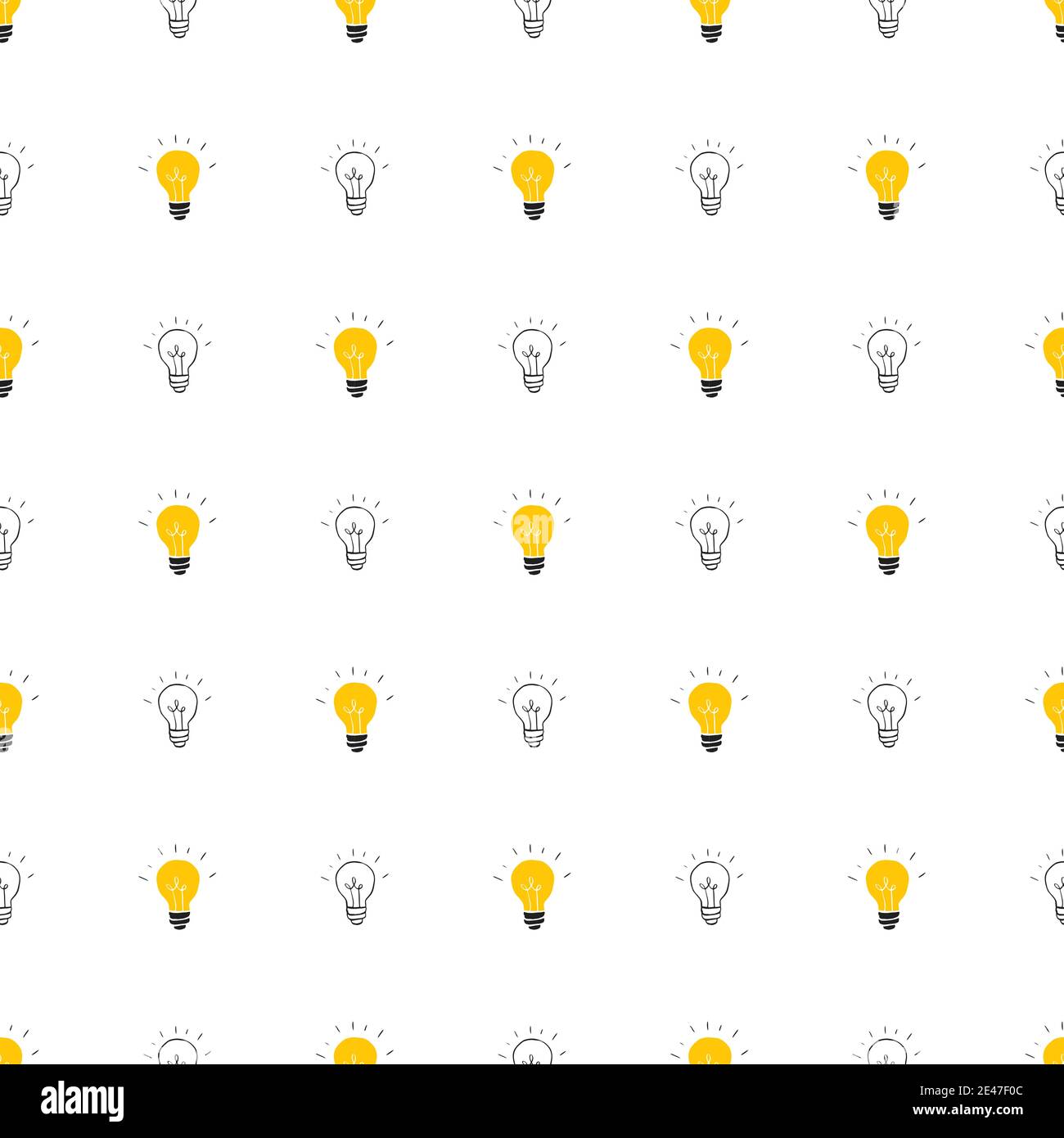 Light bulb Seamless Pattern hand drawn. Vector Illustration Stock ...