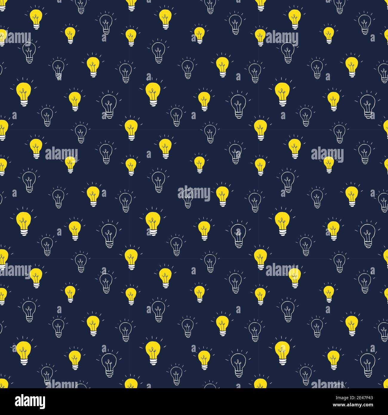 Light bulb Seamless Pattern hand drawn. Vector Illustration Stock ...