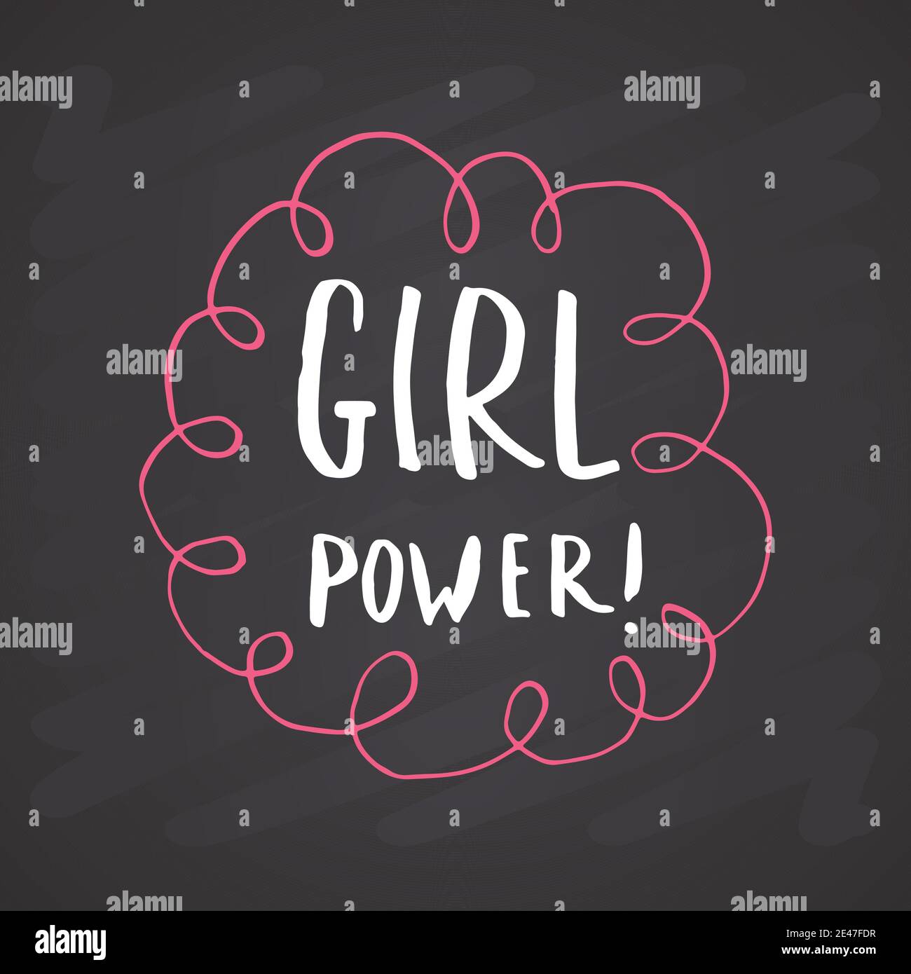 Girl Power lettering quote, Hand drawn calligraphic sign. Vector ...