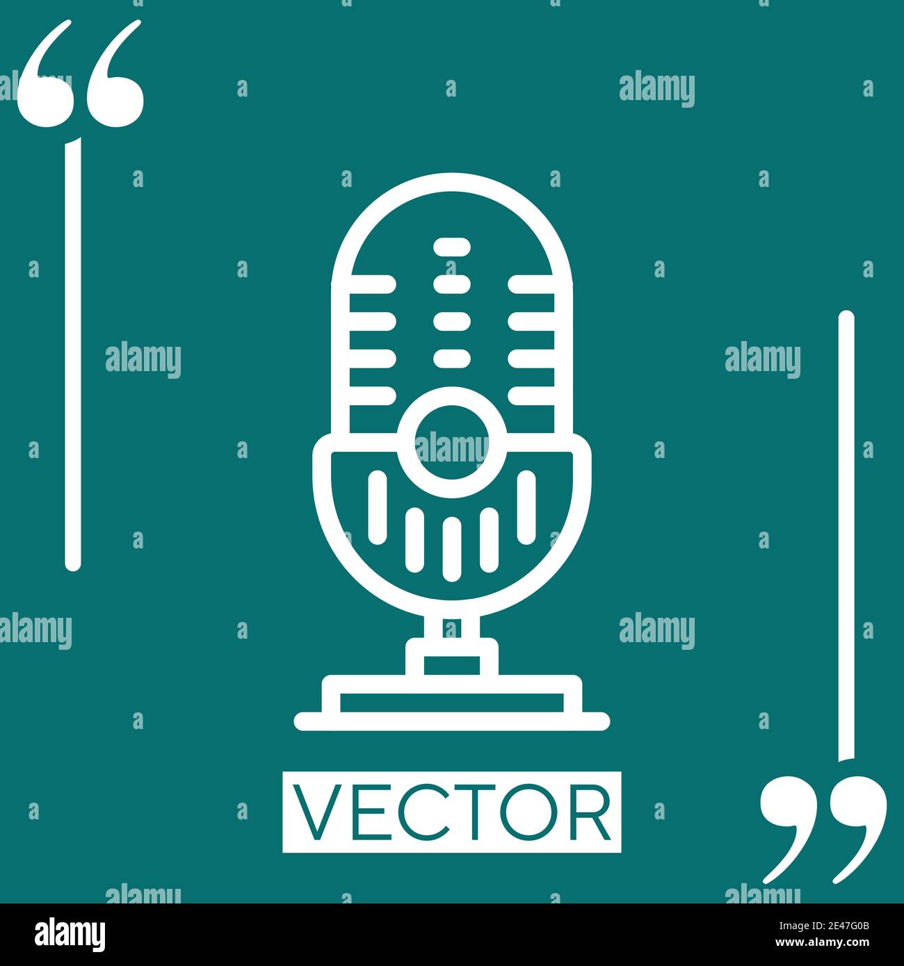 microphone vector icon Linear icon. Editable stroke line Stock Vector ...