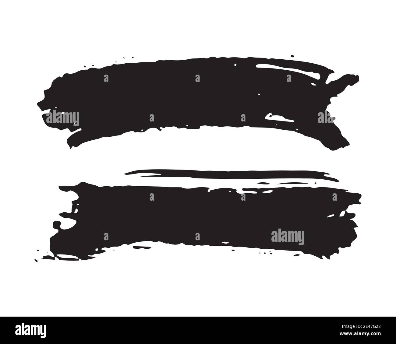 Brush strokes Set hand drawn grunge texture vector illustration ...
