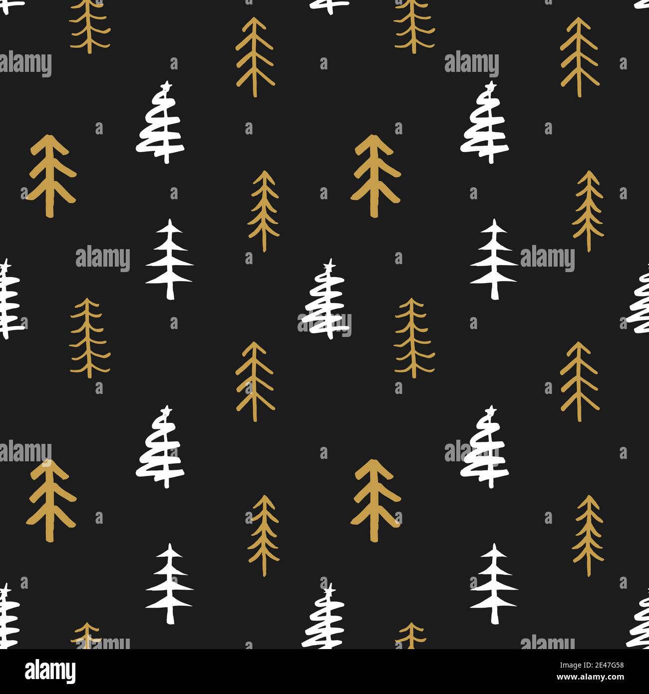 Pine tree seamless pattern. New Year and Christmas background, vector ...