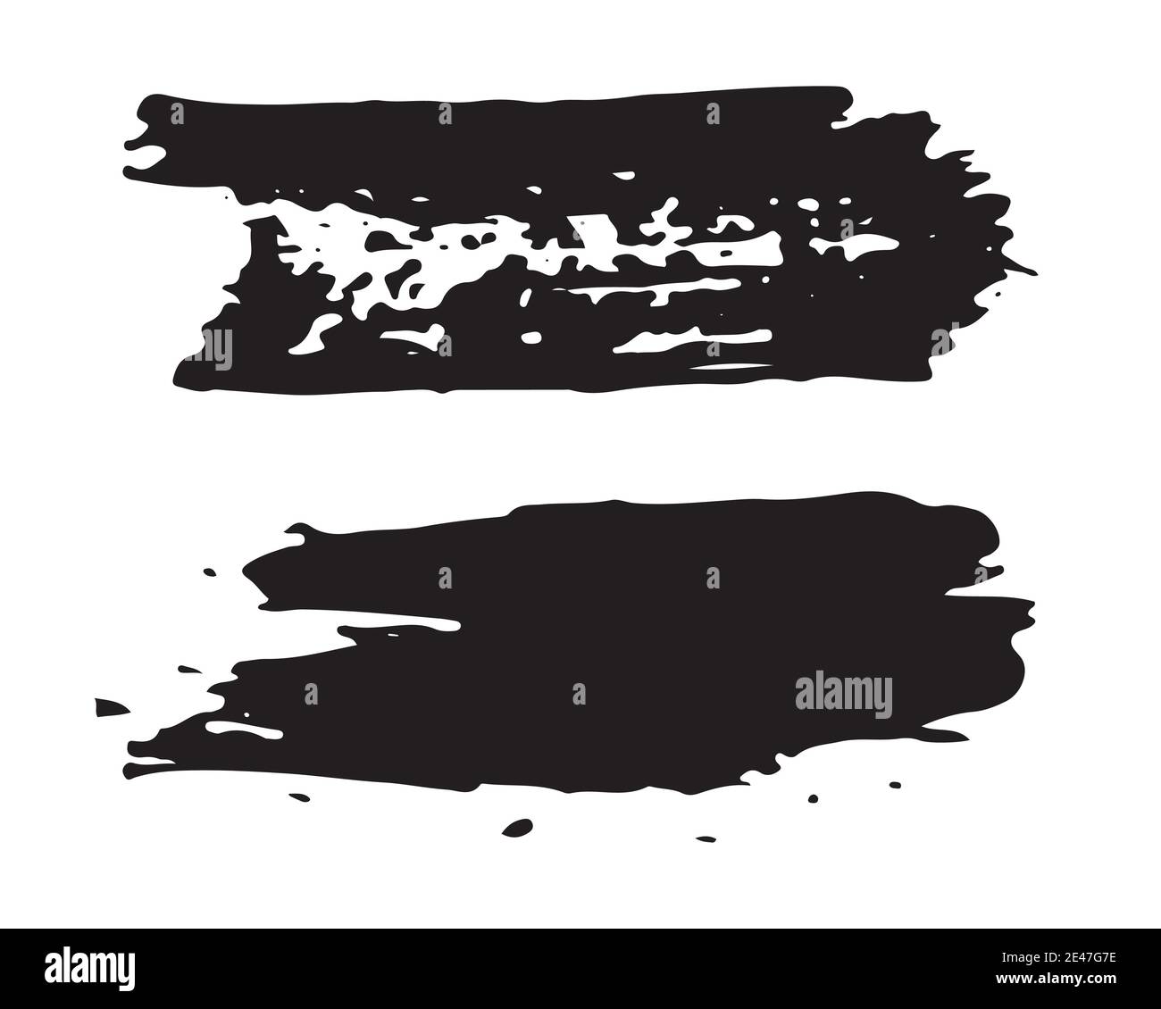 Brush strokes Set hand drawn grunge texture vector illustration ...