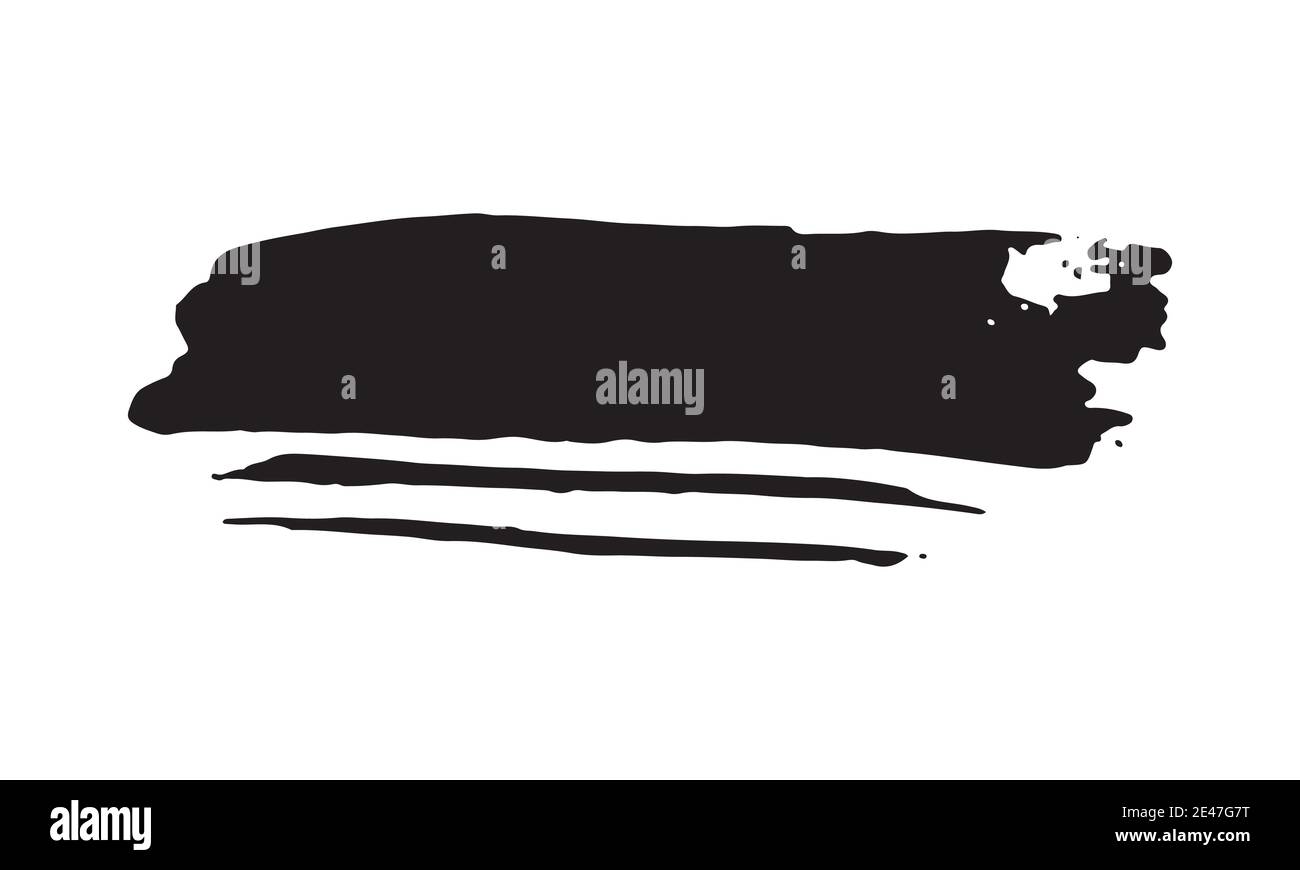 Brush stroke hand drawn grunge texture vector illustration isolated on ...
