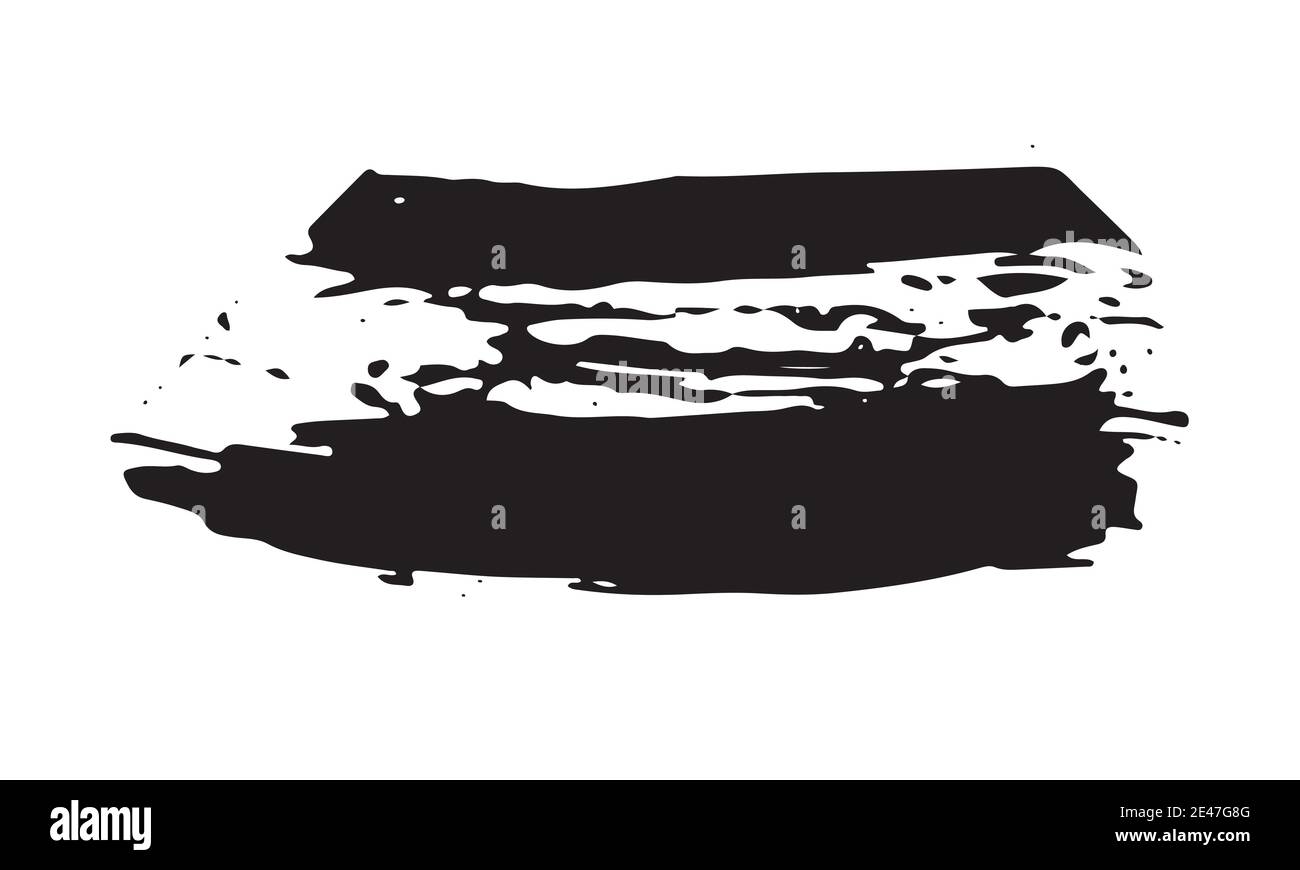 Brush stroke hand drawn grunge texture vector illustration isolated on ...