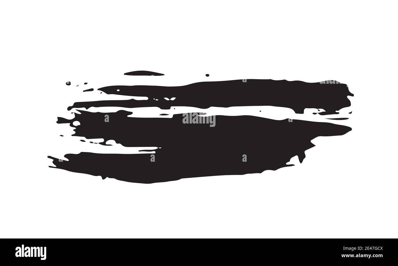 Brush stroke hand drawn grunge texture vector illustration isolated on ...