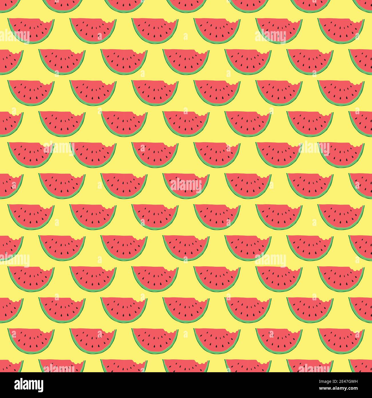 Watermelon Seamless Pattern hand drawn. Vector Illustration Stock ...