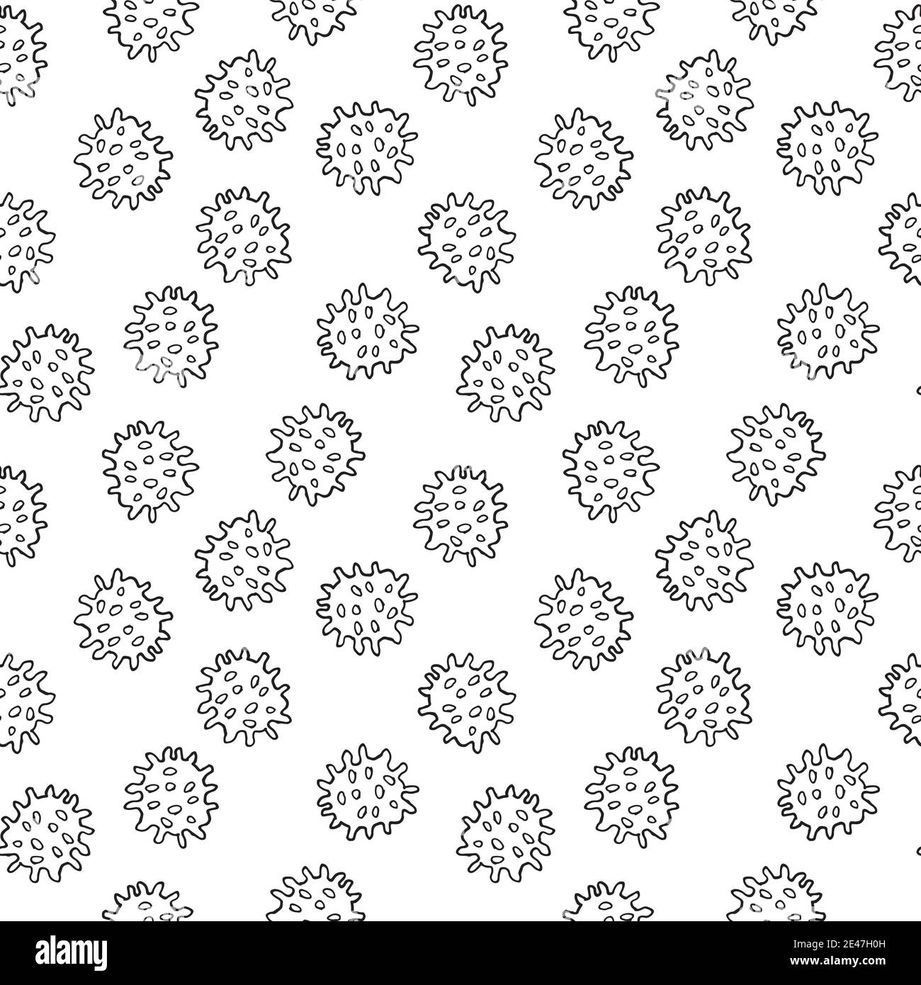 Virus Bacteria Pattern Print Floor Mat