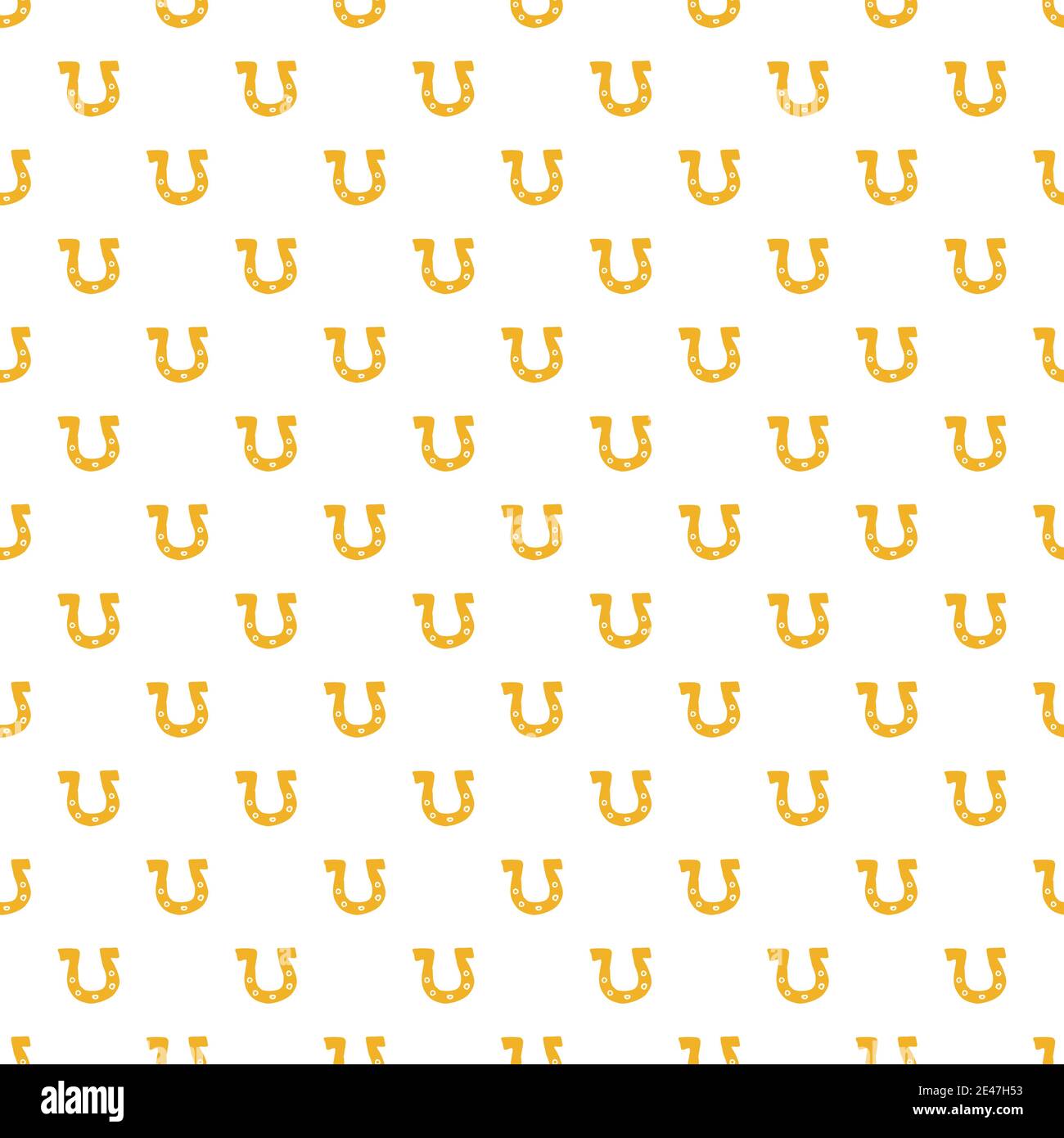 Horseshoe Seamless Pattern, Hand Drawn doodle background. Vector illustration. Stock Vector